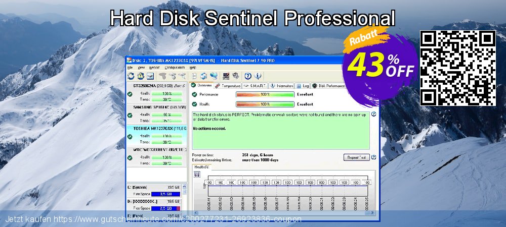 Hard Disk Sentinel Professional spitze Preisnachlass Bildschirmfoto