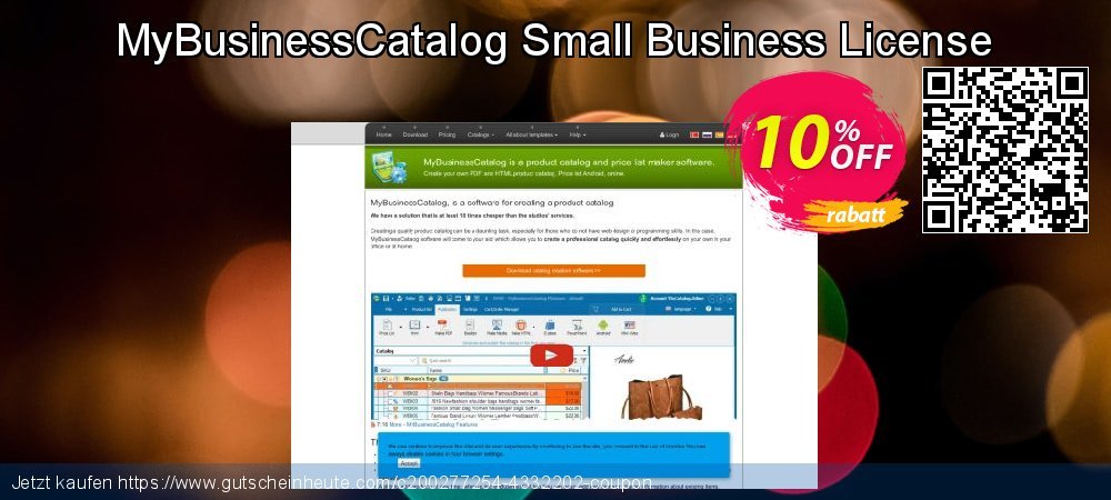 MyBusinessCatalog Small Business License wunderschön Ermäßigung Bildschirmfoto