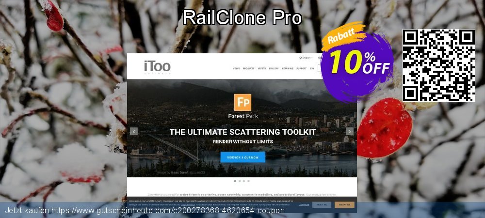 RailClone Pro uneingeschränkt Förderung Bildschirmfoto