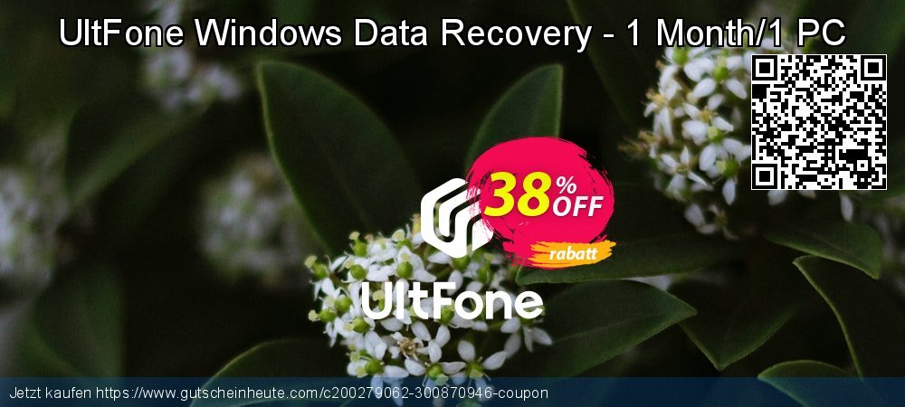 UltFone Windows Data Recovery - 1 Month/1 PC erstaunlich Nachlass Bildschirmfoto