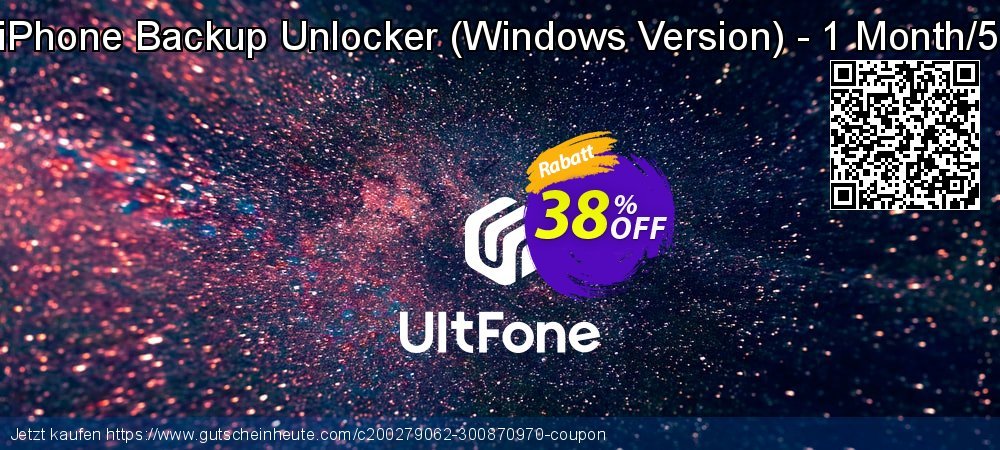 UltFone iPhone Backup Unlocker - Windows Version - 1 Month/5 Devices spitze Außendienst-Promotions Bildschirmfoto