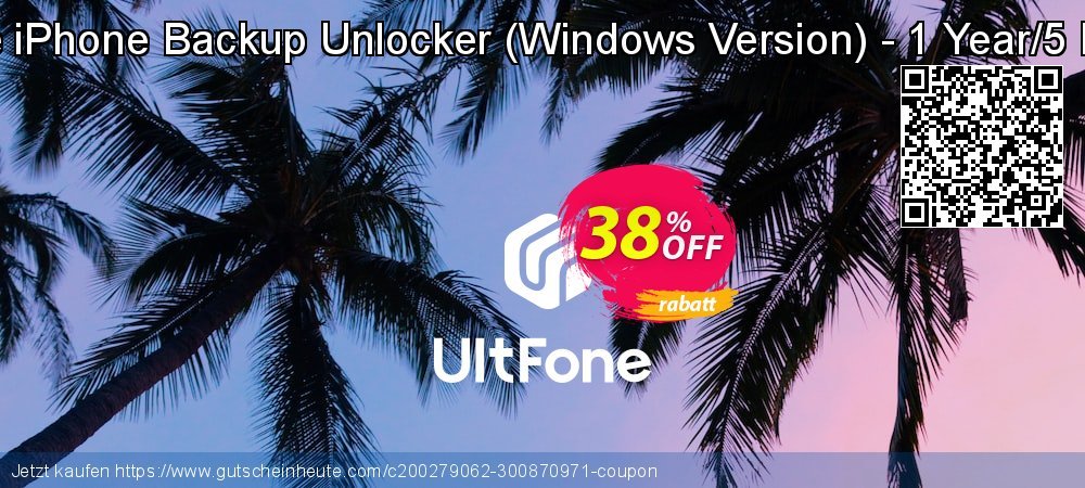 UltFone iPhone Backup Unlocker - Windows Version - 1 Year/5 Devices klasse Preisreduzierung Bildschirmfoto