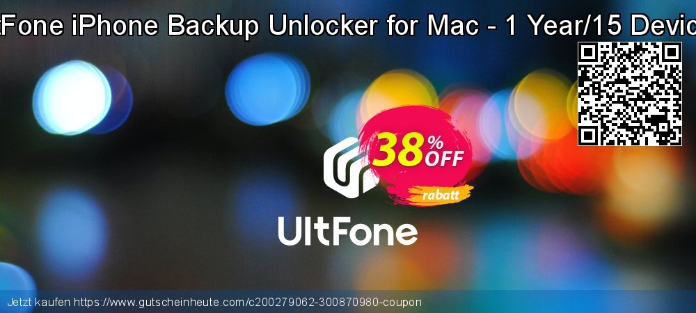 UltFone iPhone Backup Unlocker for Mac - 1 Year/15 Devices fantastisch Promotionsangebot Bildschirmfoto