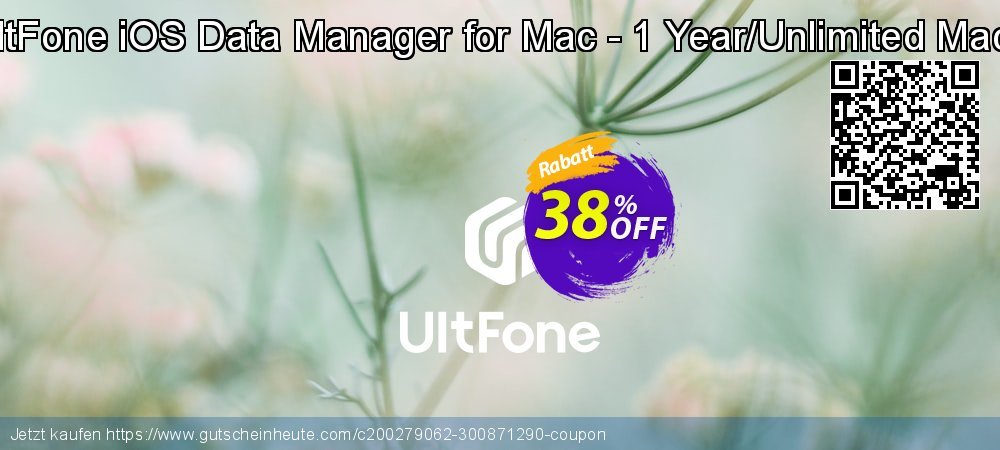 UltFone iOS Data Manager for Mac - 1 Year/Unlimited Macs fantastisch Disagio Bildschirmfoto