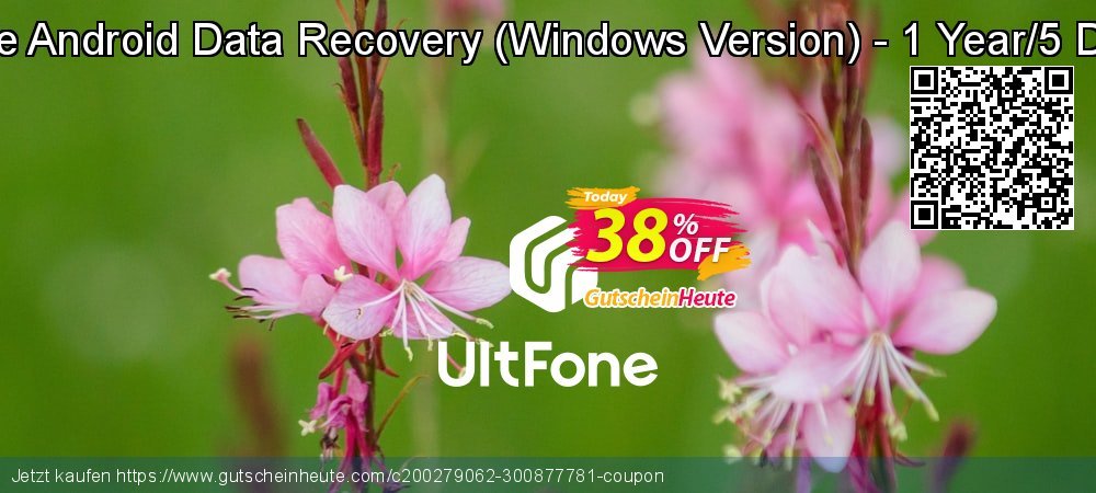 UltFone Android Data Recovery - Windows Version - 1 Year/5 Devices Exzellent Nachlass Bildschirmfoto