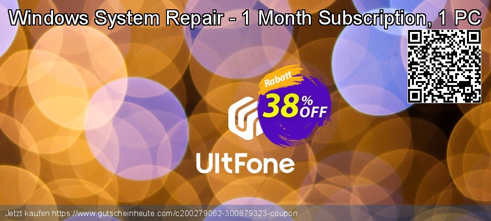 UltFone Windows System Repair - 1 Month Subscription, 1 PC super Rabatt Bildschirmfoto