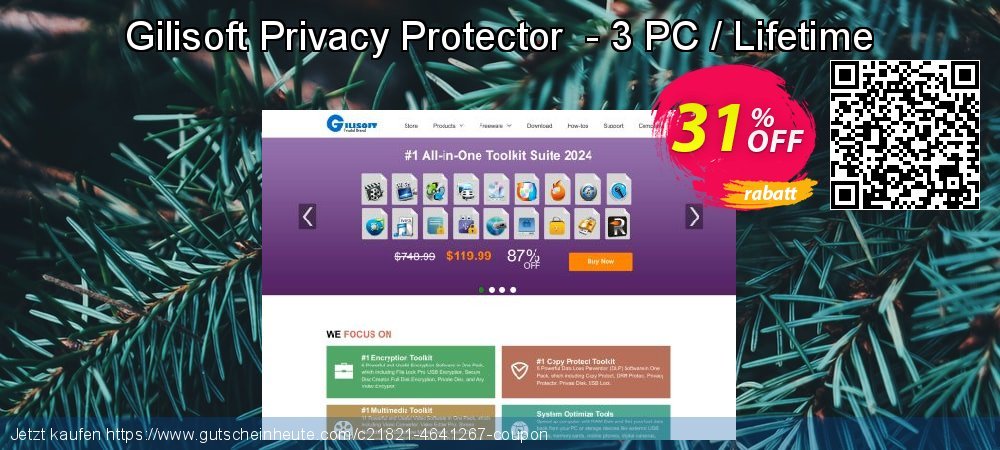 Gilisoft Privacy Protector  - 3 PC / Lifetime faszinierende Sale Aktionen Bildschirmfoto