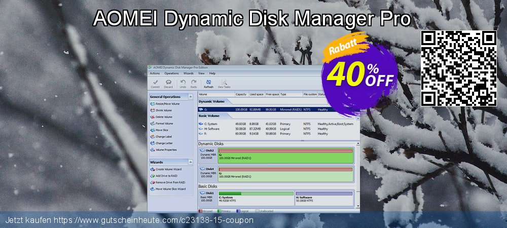 AOMEI Dynamic Disk Manager Pro formidable Ermäßigungen Bildschirmfoto