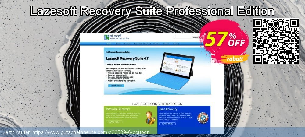Lazesoft Recovery Suite Professional Edition aufregenden Ermäßigungen Bildschirmfoto