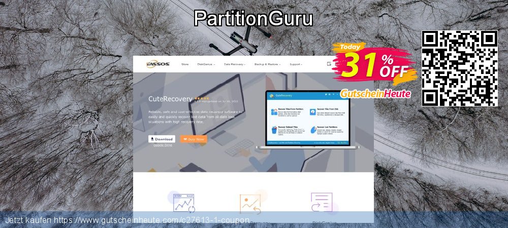 PartitionGuru umwerfende Promotionsangebot Bildschirmfoto