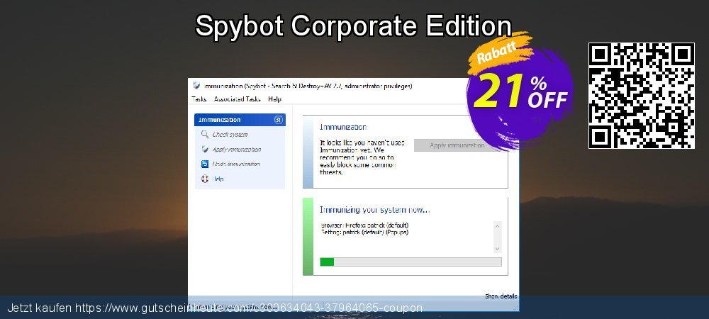 Spybot Corporate Edition verwunderlich Preisnachlässe Bildschirmfoto