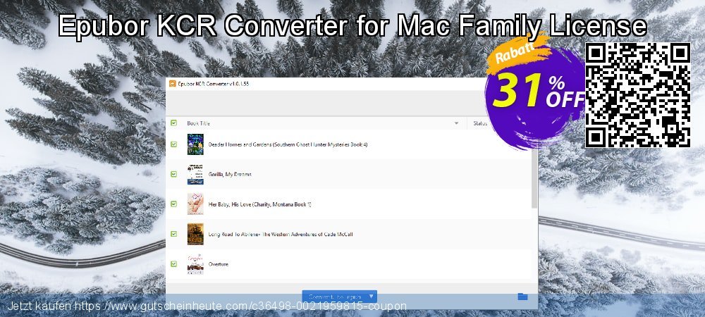 Epubor KCR Converter for Mac Family License unglaublich Sale Aktionen Bildschirmfoto