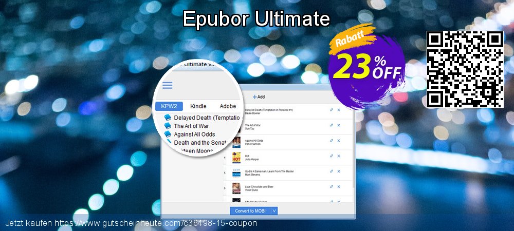 Epubor Ultimate großartig Promotionsangebot Bildschirmfoto