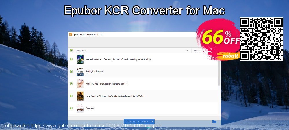 Epubor KCR Converter for Mac wunderschön Preisnachlässe Bildschirmfoto
