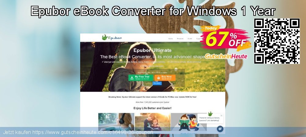 Epubor eBook Converter for Windows 1 Year klasse Disagio Bildschirmfoto