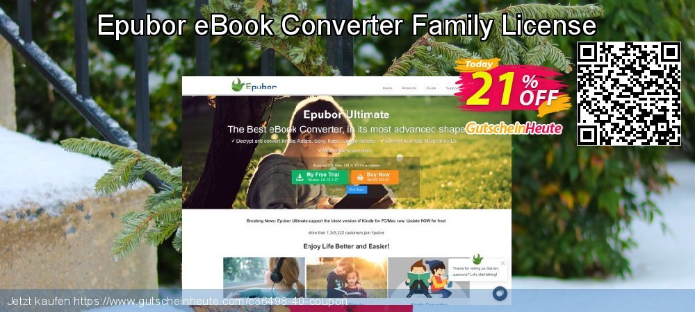 Epubor eBook Converter Family License ausschließenden Preisreduzierung Bildschirmfoto