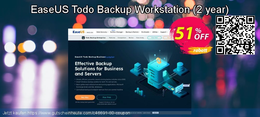 EaseUS Todo Backup Workstation - 2 year  ausschließlich Sale Aktionen Bildschirmfoto