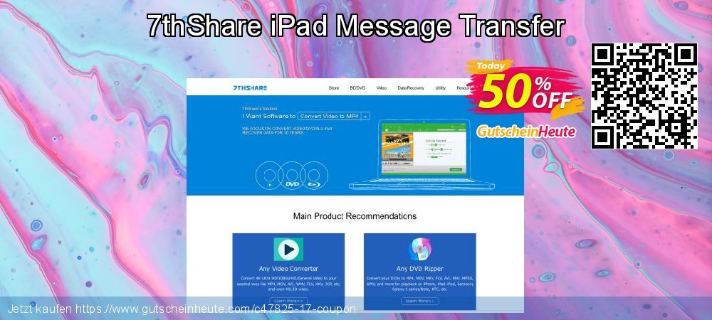 7thShare iPad Message Transfer ausschließenden Förderung Bildschirmfoto