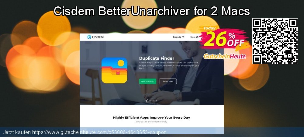 Cisdem BetterUnarchiver for 2 Macs verblüffend Sale Aktionen Bildschirmfoto