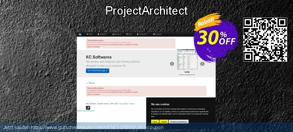 ProjectArchitect genial Ermäßigungen Bildschirmfoto