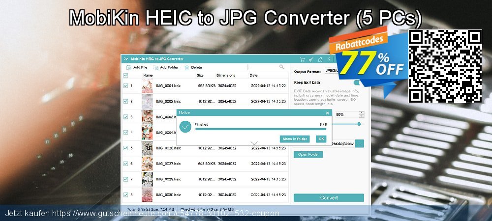 MobiKin HEIC to JPG Converter - 5 PCs  aufregende Beförderung Bildschirmfoto