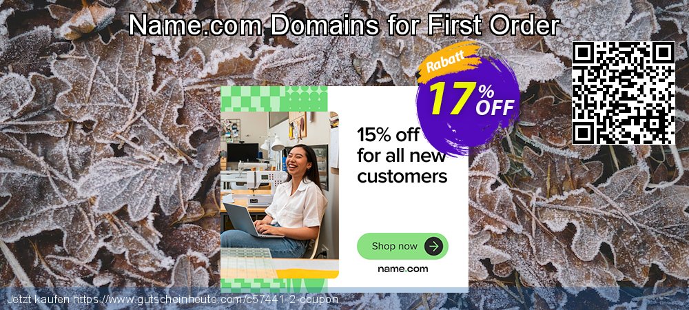 Name.com Domains for First Order umwerfende Promotionsangebot Bildschirmfoto