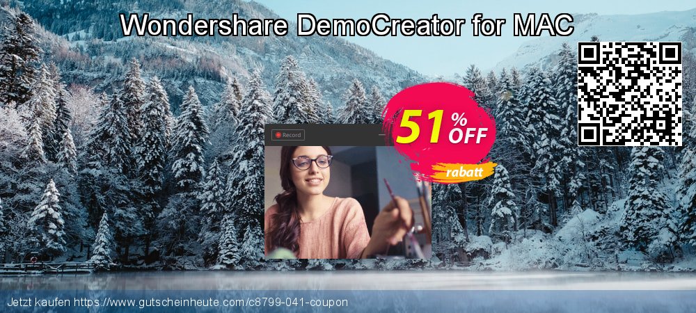 Wondershare DemoCreator for MAC atemberaubend Beförderung Bildschirmfoto