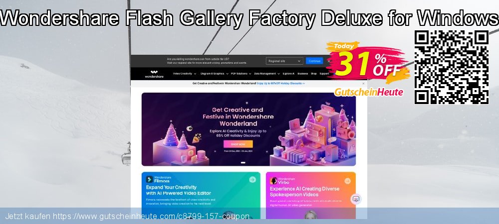 Wondershare Flash Gallery Factory Deluxe for Windows ausschließenden Preisreduzierung Bildschirmfoto