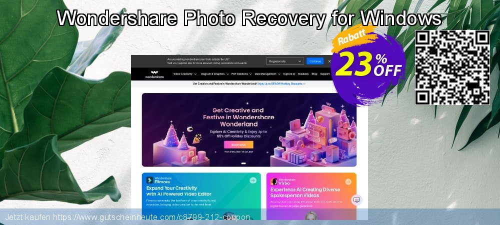 Wondershare Photo Recovery for Windows aufregende Sale Aktionen Bildschirmfoto