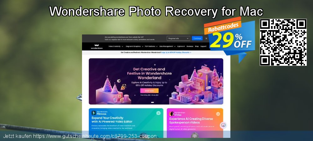 Wondershare Photo Recovery for Mac erstaunlich Diskont Bildschirmfoto