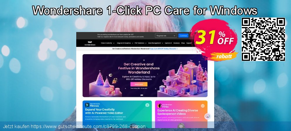 Wondershare 1-Click PC Care for Windows beeindruckend Promotionsangebot Bildschirmfoto