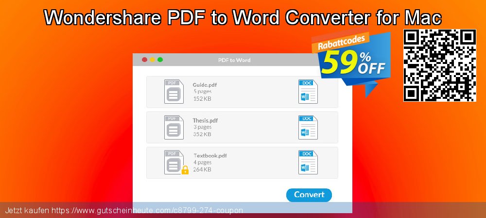 Wondershare PDF to Word Converter for Mac aufregende Ausverkauf Bildschirmfoto