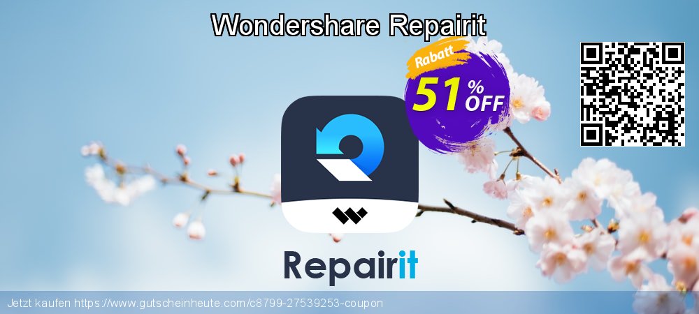 Wondershare Repairit ausschließenden Preisnachlass Bildschirmfoto