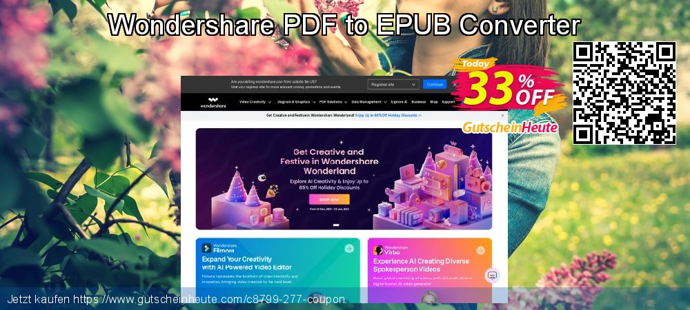 Wondershare PDF to EPUB Converter klasse Preisnachlass Bildschirmfoto