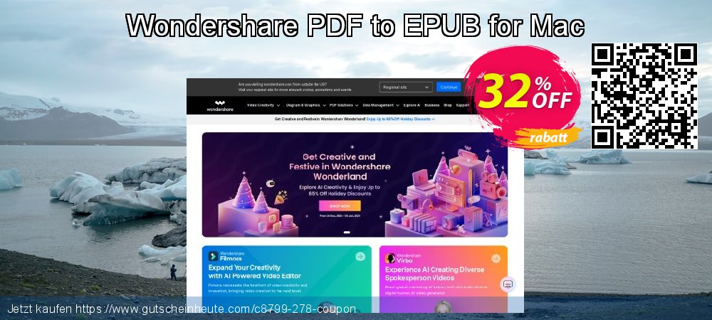 Wondershare PDF to EPUB for Mac exklusiv Förderung Bildschirmfoto