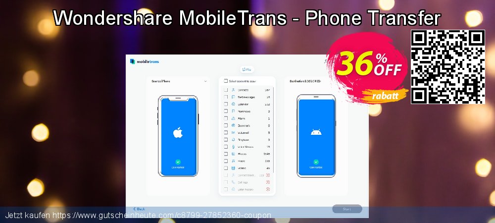 Wondershare MobileTrans - Phone Transfer großartig Preisnachlass Bildschirmfoto