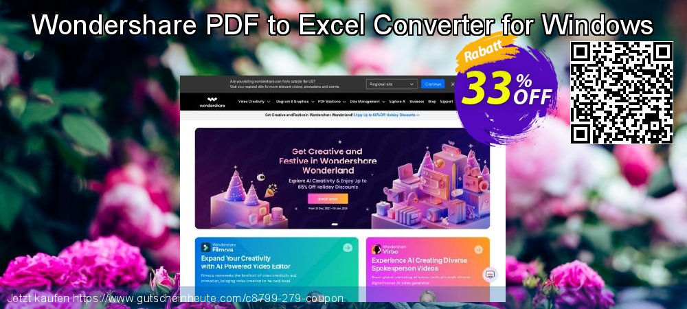 Wondershare PDF to Excel Converter for Windows uneingeschränkt Beförderung Bildschirmfoto