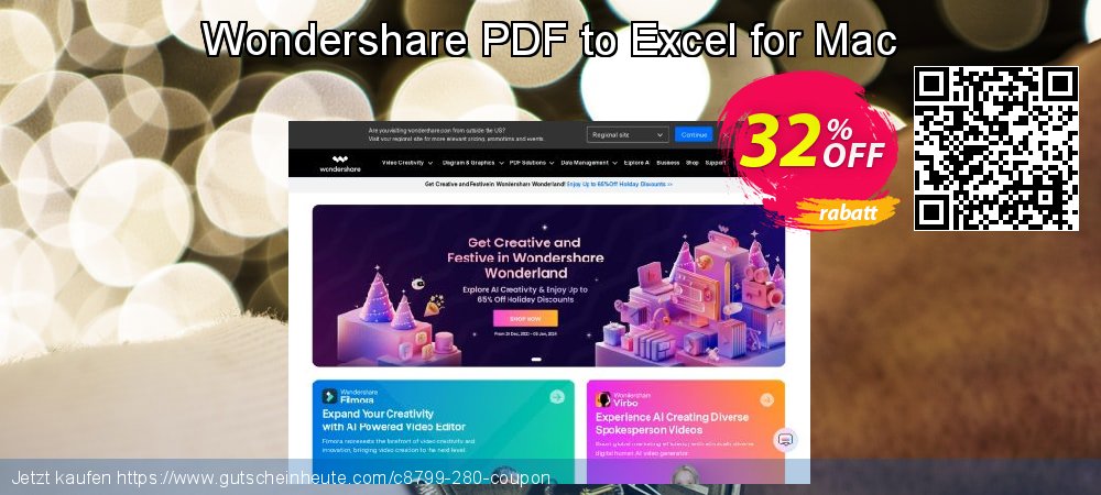 Wondershare PDF to Excel for Mac ausschließlich Sale Aktionen Bildschirmfoto