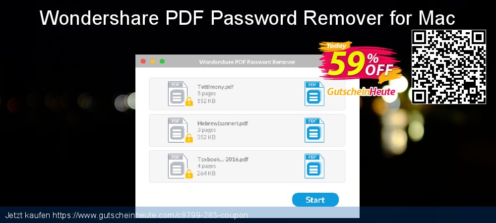Wondershare PDF Password Remover for Mac Sonderangebote Preisnachlässe Bildschirmfoto