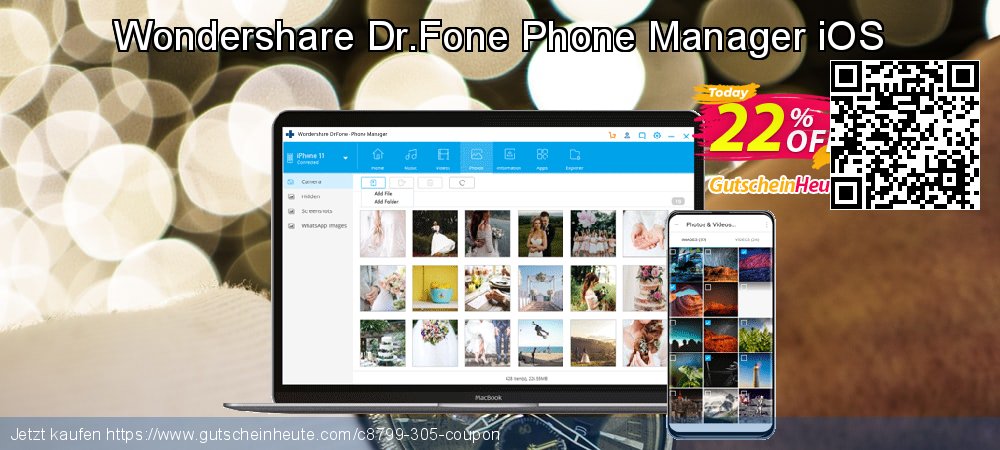 Wondershare Dr.Fone Phone Manager iOS aufregende Ermäßigung Bildschirmfoto