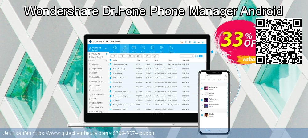 Wondershare Dr.Fone Phone Manager Android spitze Verkaufsförderung Bildschirmfoto