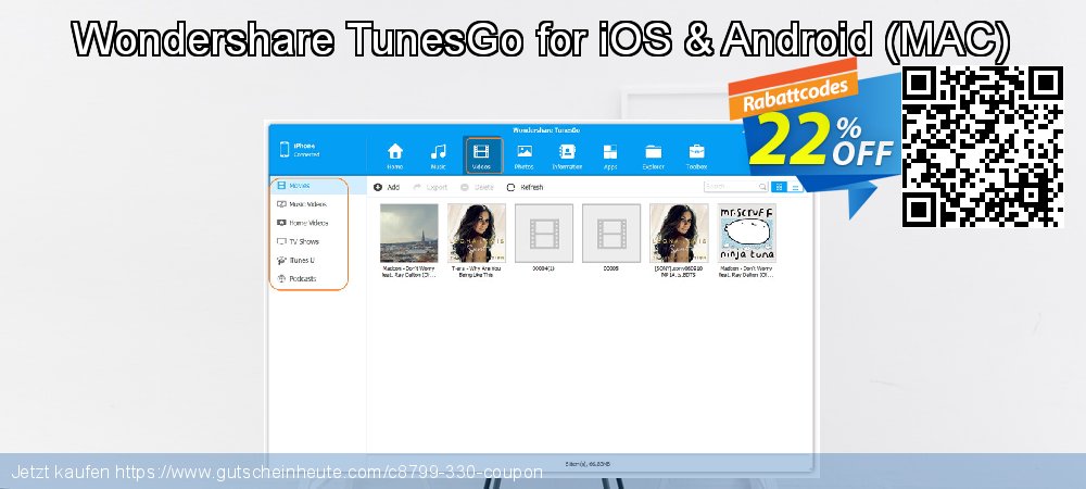 Wondershare TunesGo for iOS & Android - MAC  beeindruckend Beförderung Bildschirmfoto