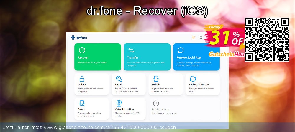 dr.fone - Recover - iOS  umwerfende Promotionsangebot Bildschirmfoto