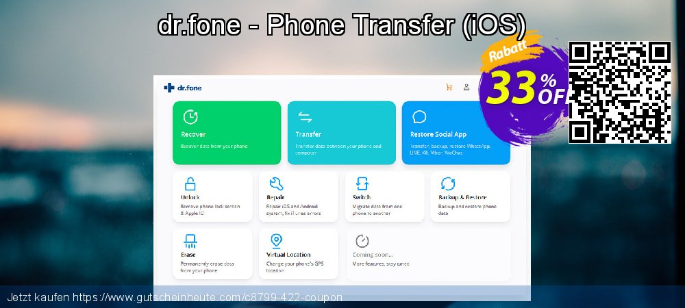 dr.fone - Phone Transfer - iOS  Exzellent Nachlass Bildschirmfoto
