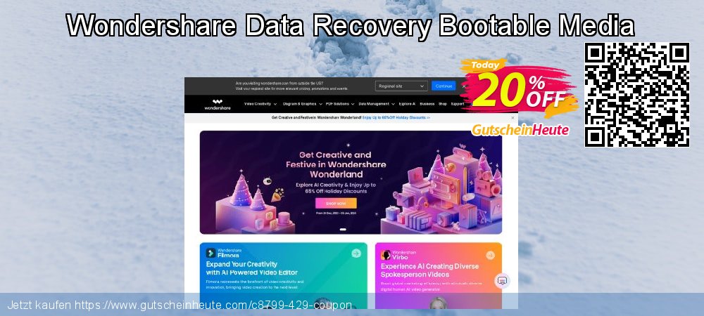 Wondershare Data Recovery Bootable Media aufregende Preisreduzierung Bildschirmfoto