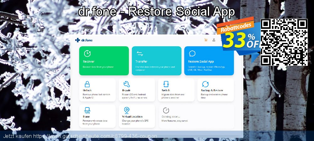 dr.fone - Restore Social App ausschließenden Preisnachlässe Bildschirmfoto