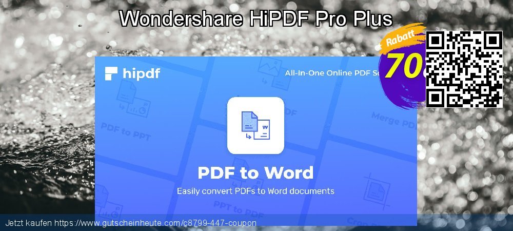 Wondershare HiPDF Pro Plus verblüffend Preisnachlass Bildschirmfoto