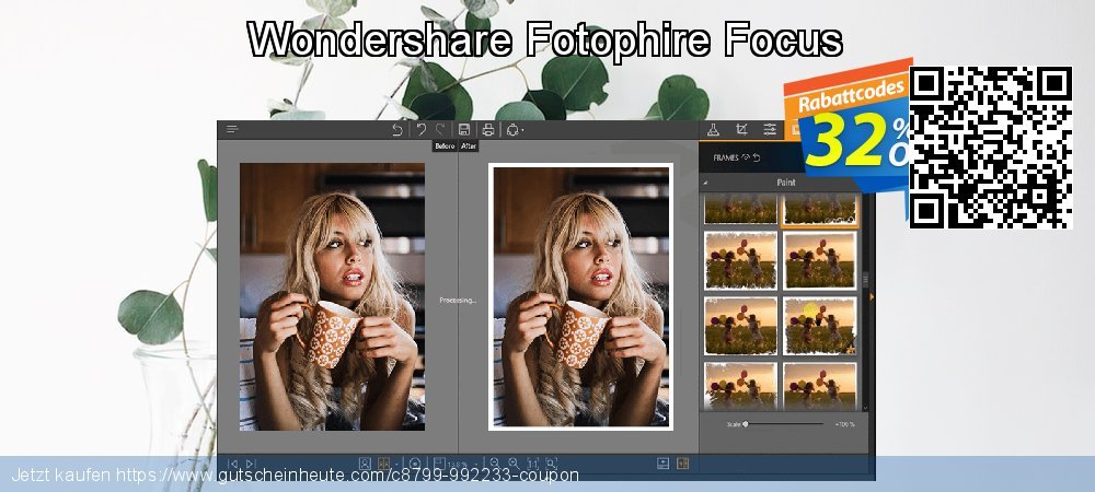 Wondershare Fotophire Focus überraschend Angebote Bildschirmfoto