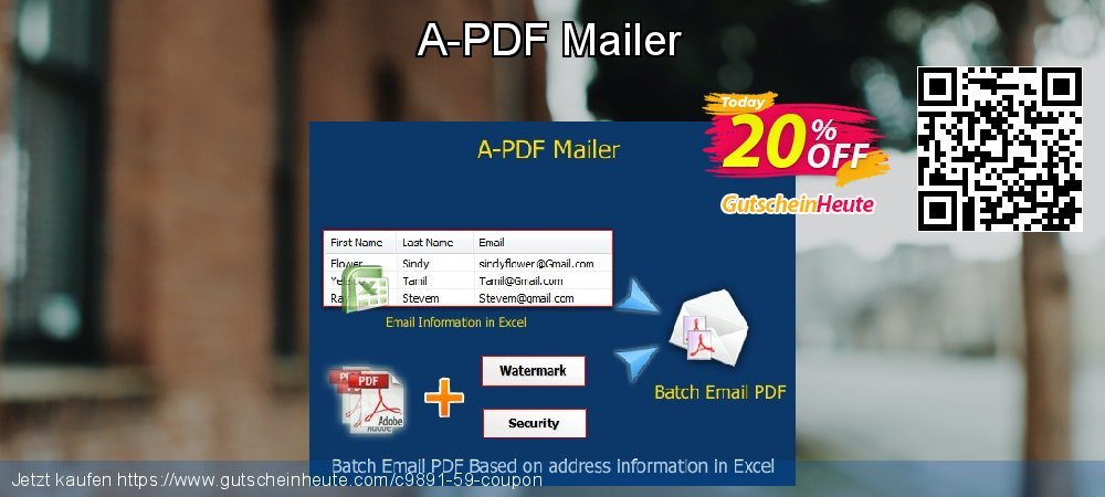 A-PDF Mailer faszinierende Preisnachlässe Bildschirmfoto